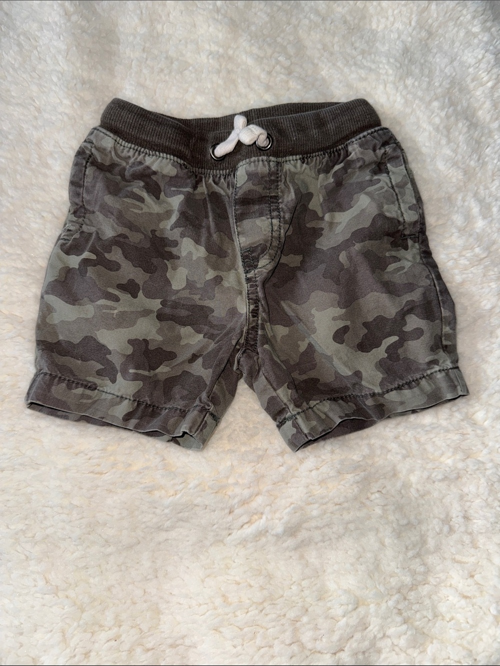 Toddler Camo Pull-On Shorts in Olive Green